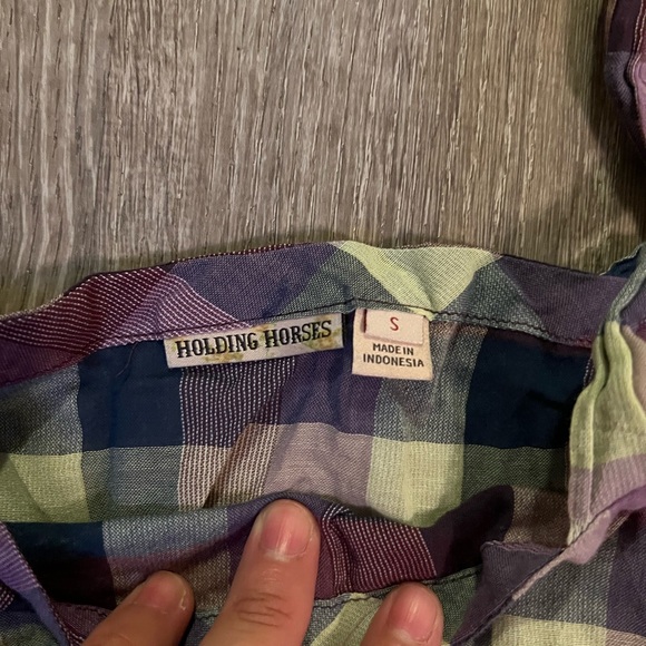 Anthropologie Holding Horses Madras Plaid Trapeze Top - Picture 5 of 7